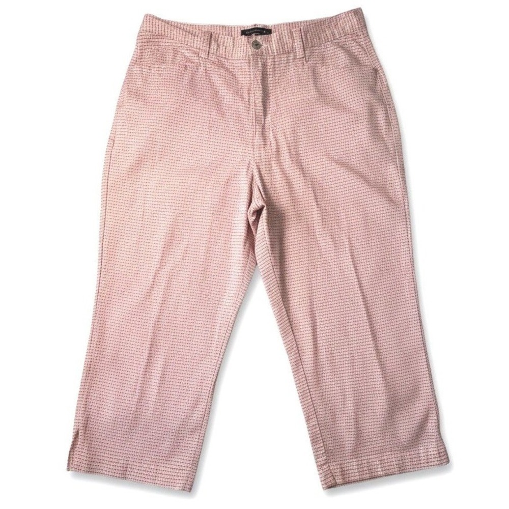 Lee Casuals Vintage High Waisted Pink Gingham Cropped Pants Womens 30 Waist
